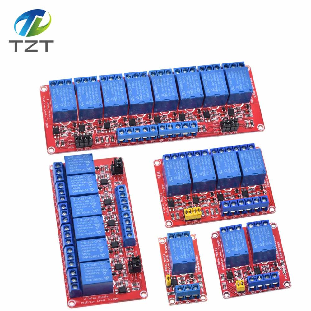 Relay 8 Channel Board - DIYTZT 1 шт. 1/2/4/8-канальный 5В релейный