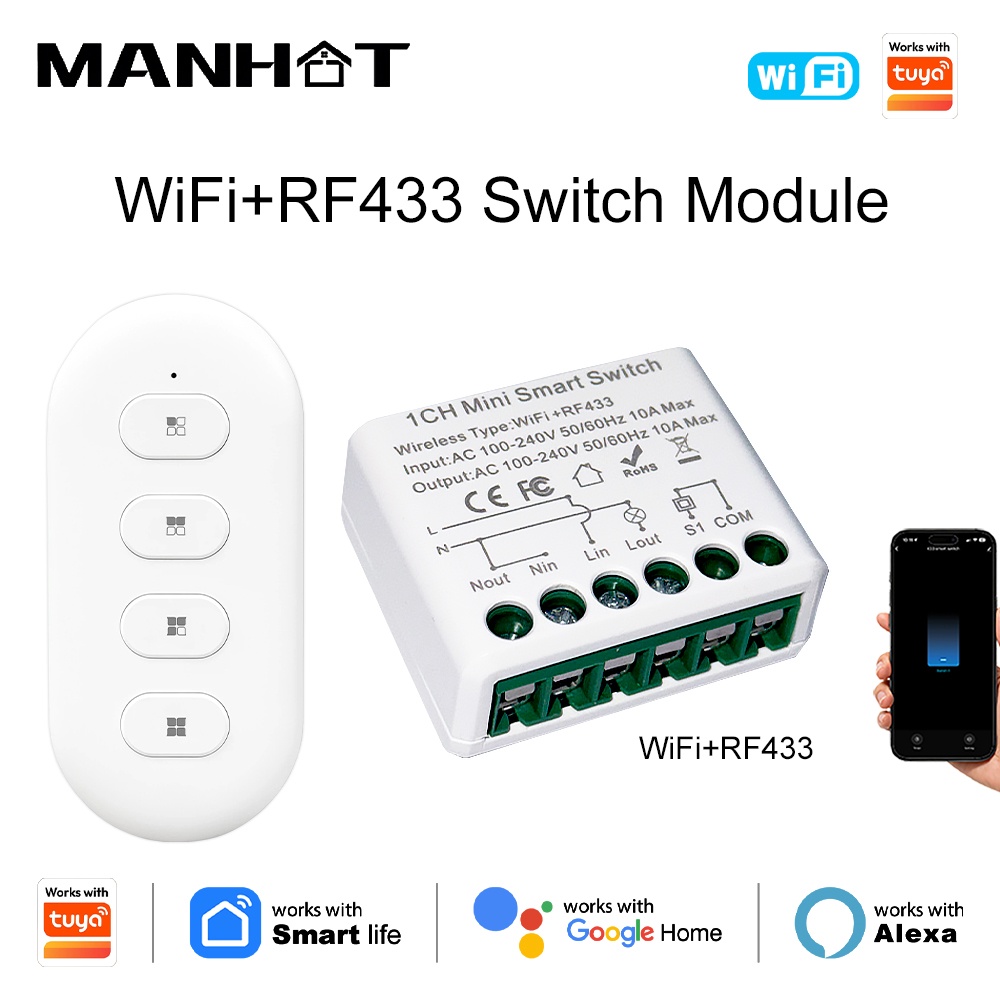 Home Automation Diy - Умные выключатели света Tuya WIFI 10A
