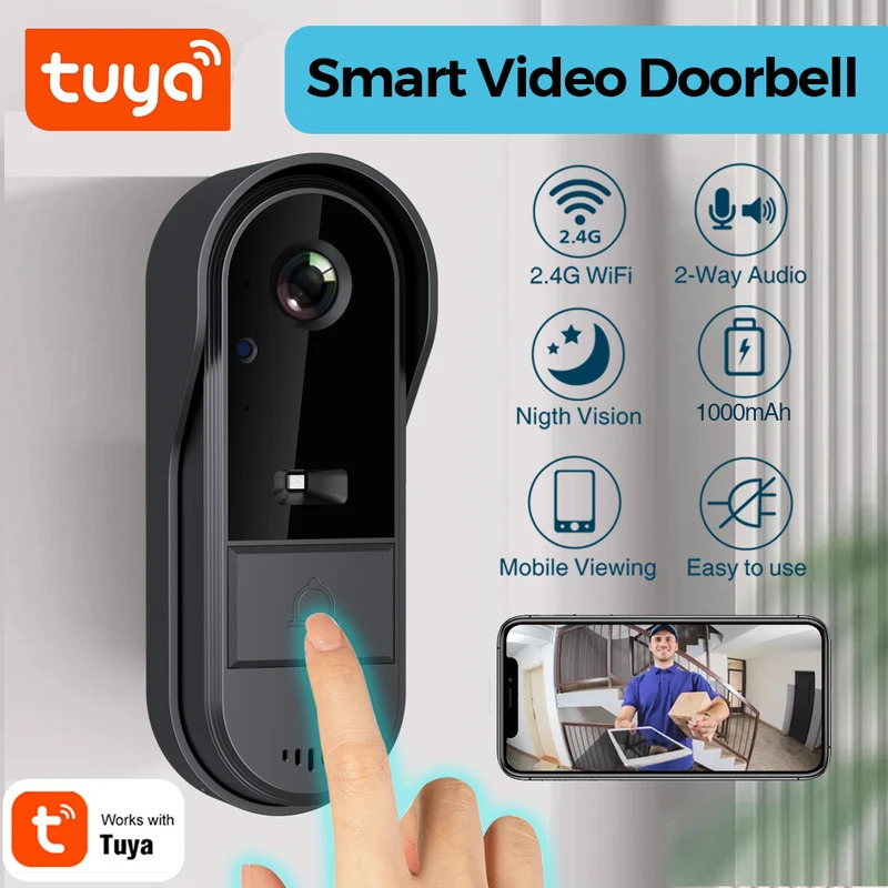 Smart Doorbell Wired - Дверной звонок Tuya WiFi, двусторонний HD