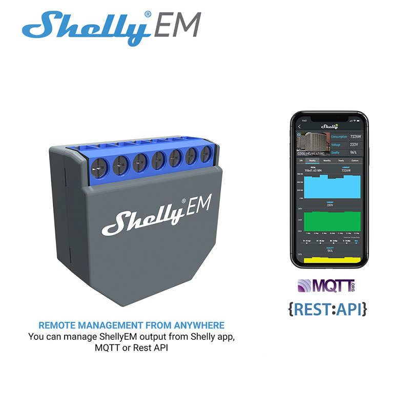Shelly Relay Module - Умный Wi-Fi контроллер-выключатель SHELLY EM для