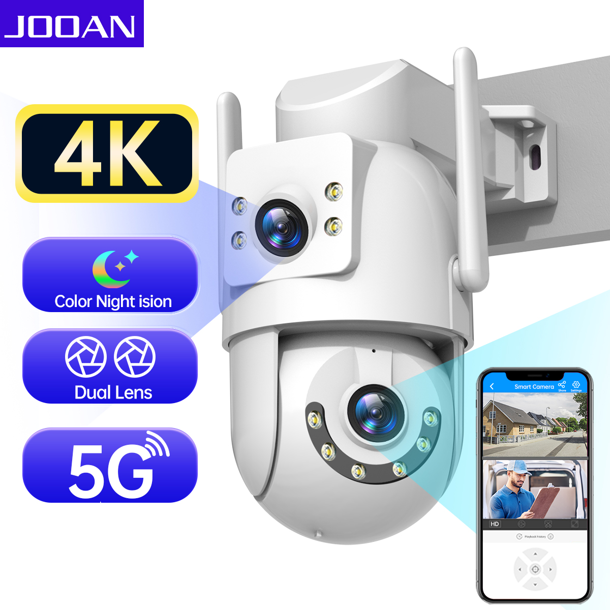 Eufy Camera E220 - JOOAN 10-мегапиксельная 6-мегапиксельная PTZ Wifi Камера