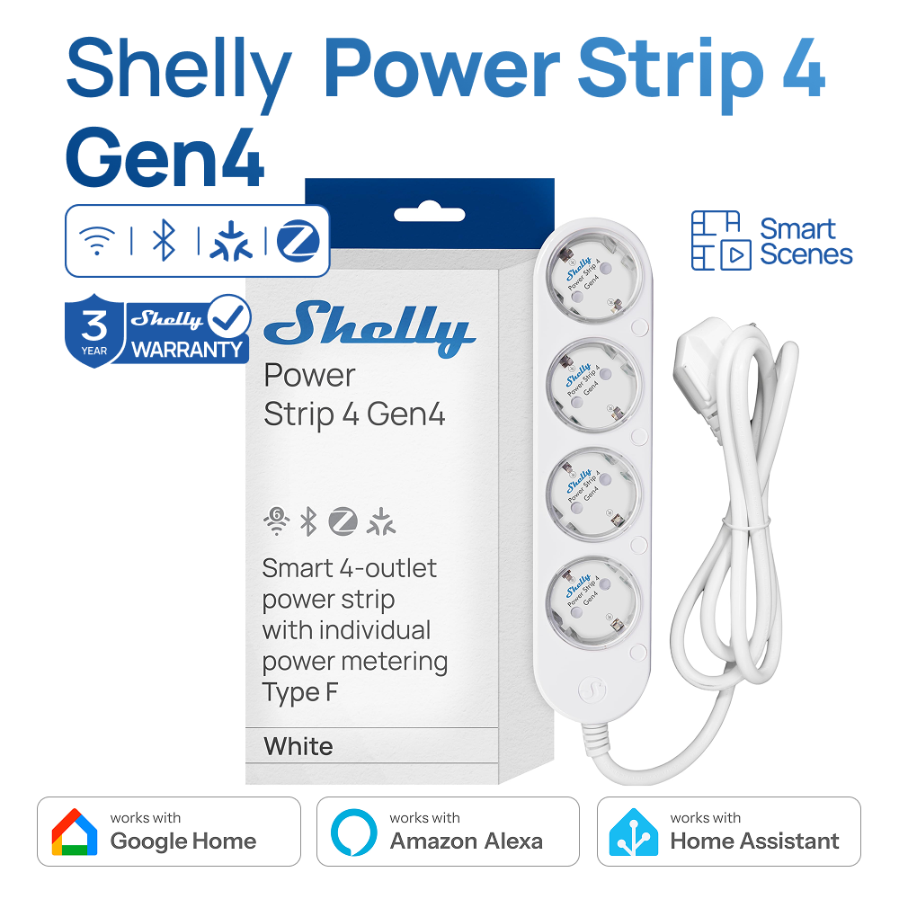 Shelly Relay Module - Умная вилка Shelly Power Strip 4-го