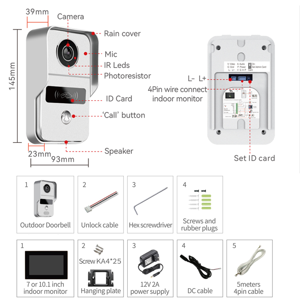 1080P 7-дюймовый Wi-Fi видеодо – обзор и цена Smart Doorbell Wired
