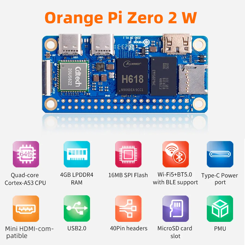 Orange Pi Zero 2W 4 ГБ 2 ГБ 1, – обзор и цена Pi Zero W Board
